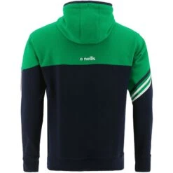 Men's Nevis Fleece Overhead Hoodie Marine / Green / White -Outdoor Clothing Store nevis 011 flc hoodie mar emer wht 3s 2