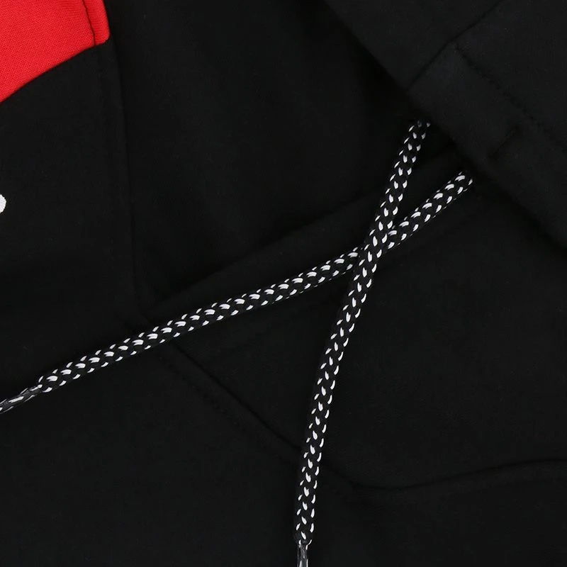Women's Oslo Fleece Pullover Hoodie Black / Red / White 6 Women's Oslo Fleece Pullover Hoodie Black / Red / White - Image 4