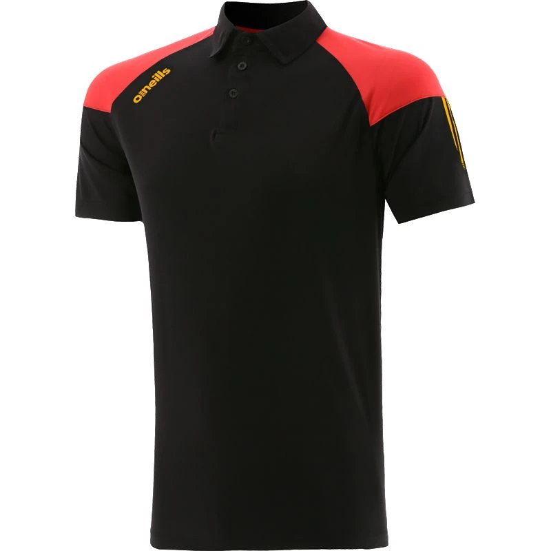 Men's Oslo Polo Shirt Black / Red / Amber 3 Men's Oslo Polo Shirt Black / Red / Amber