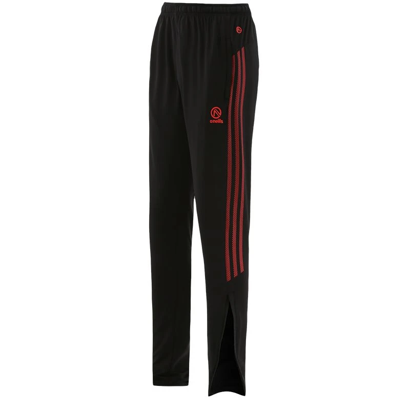 Men's Pluto Brushed Skinny Tracksuit Bottoms Black / Red 3 Men's Pluto Brushed Skinny Tracksuit Bottoms Black / Red