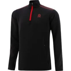 Kids' Pluto Hybrid Half Zip Top Black / Red