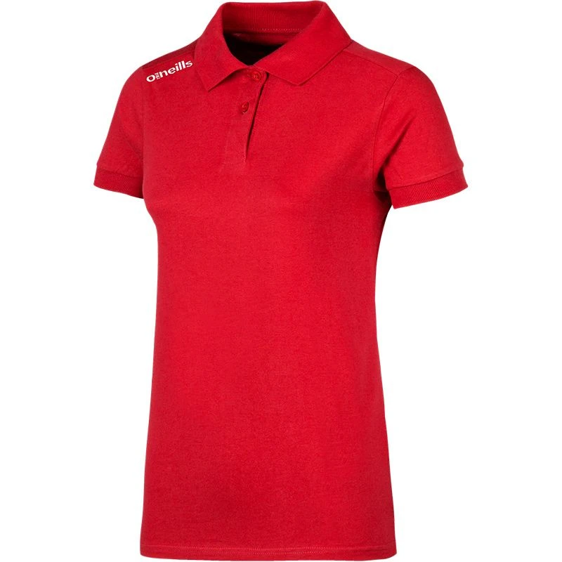 Women's Portugal Cotton Polo Shirt Red 3 Women's Portugal Cotton Polo Shirt Red