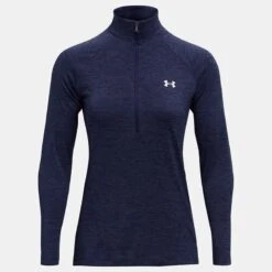 Under Armour Women's Tech™ Half Zip Twist Midnight Navy / Cadet / Metallic Silver -Outdoor Clothing Store ps1320128 410 hf