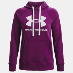 Under Armour Women's Rival Fleece Logo Hoodie Rivalry / White -Outdoor Clothing Store ps1356318 514 hf