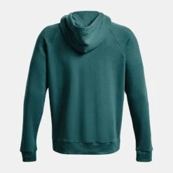 Under Armour Men's UA Rival Fleece Big Logo Hoodie Coastal Teal / Onyx White -Outdoor Clothing Store ps1357093 722 hb