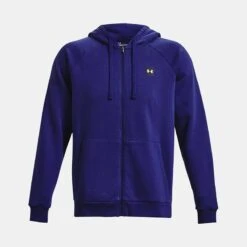 Under Armour Men's Rival Fleece Full Zip Hoodie Sonar Blue / Onyx White -Outdoor Clothing Store ps1357111 468 hf