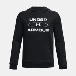 Under Armour Kids' Fleece Graphic Hoodie Black / White