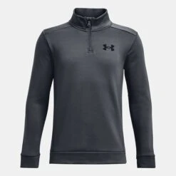 Under Armour Kids' Armour Fleece® ¼ Zip Pitch Grey / Black