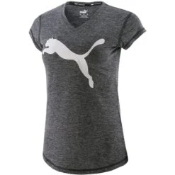 Puma Women's Favourite Heather Cat Training T-Shirt Puma Black Heather