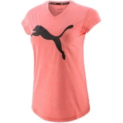 Puma Women's Favourite Heather Cat Training T-Shirt Georgia Peach Heather