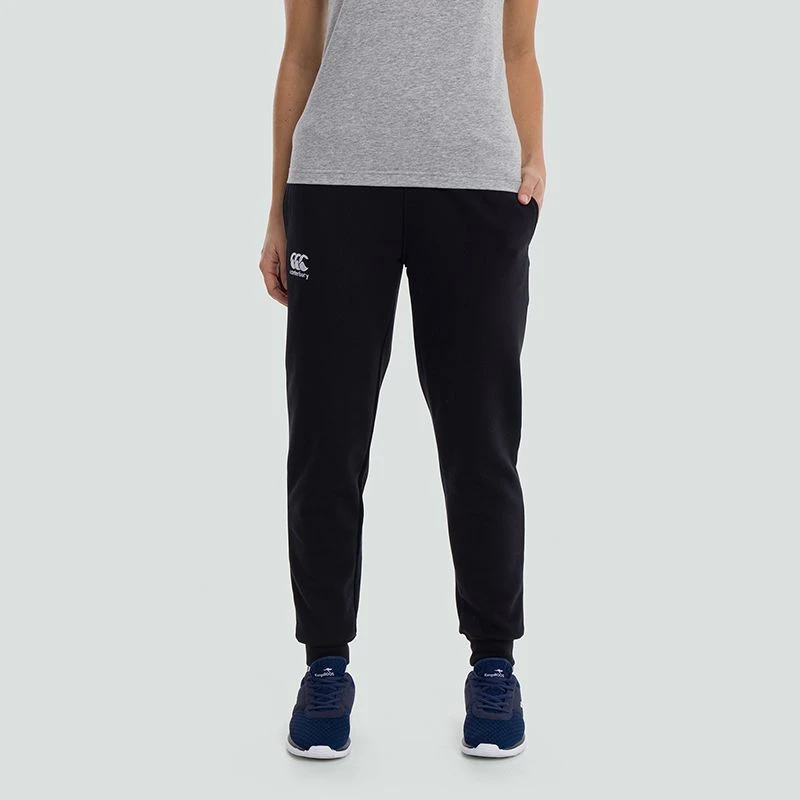 Canterbury Women's Tapered Cuffed Fleece Bottoms Black 3 Canterbury Women's Tapered Cuffed Fleece Bottoms Black