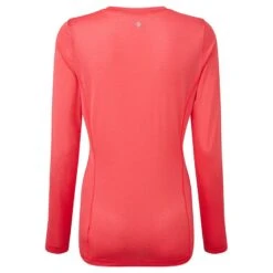 Ronhill Women's Tech Long Sleeve T-Shirt Hot Pink Marl / Pewter -Outdoor Clothing Store rh 005179 wmns tech ls tee rh 00783 hot pink marlpewter back