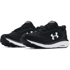 Under Armour Men's Charged Assert 9 Running Shoes Black / White -Outdoor Clothing Store s7.3024590 001 pair