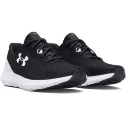 Under Armour Men's Surge 3 Running Shoes Black / White -Outdoor Clothing Store s7.3024883 001 pair