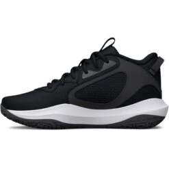 Under Armour Men's Lockdown 6 Basketball Shoes Black / White -Outdoor Clothing Store s7.3025616 001 a