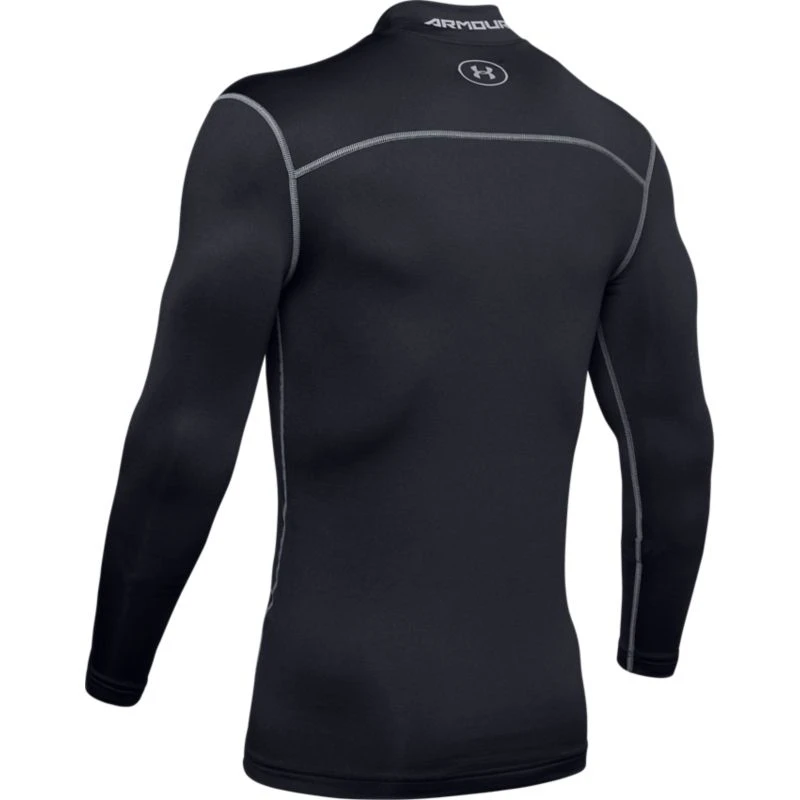 Under Armour Men's UA ColdGear® Armour Compression Mock Baselayer Black / Steel 6 Under Armour Men's UA ColdGear® Armour Compression Mock Baselayer Black / Steel - Image 4