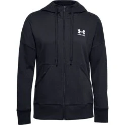Under Armour Women's Rival Fleece Full Zip Hoodie Black -Outdoor Clothing Store s7.ps1356400 001 hf