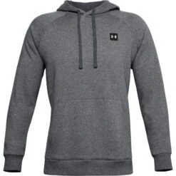 Under Armour Men's UA Rival Fleece Hoodie Pitch Grey Light Heather / Onyx White -Outdoor Clothing Store s7.ps1357092 012 hf