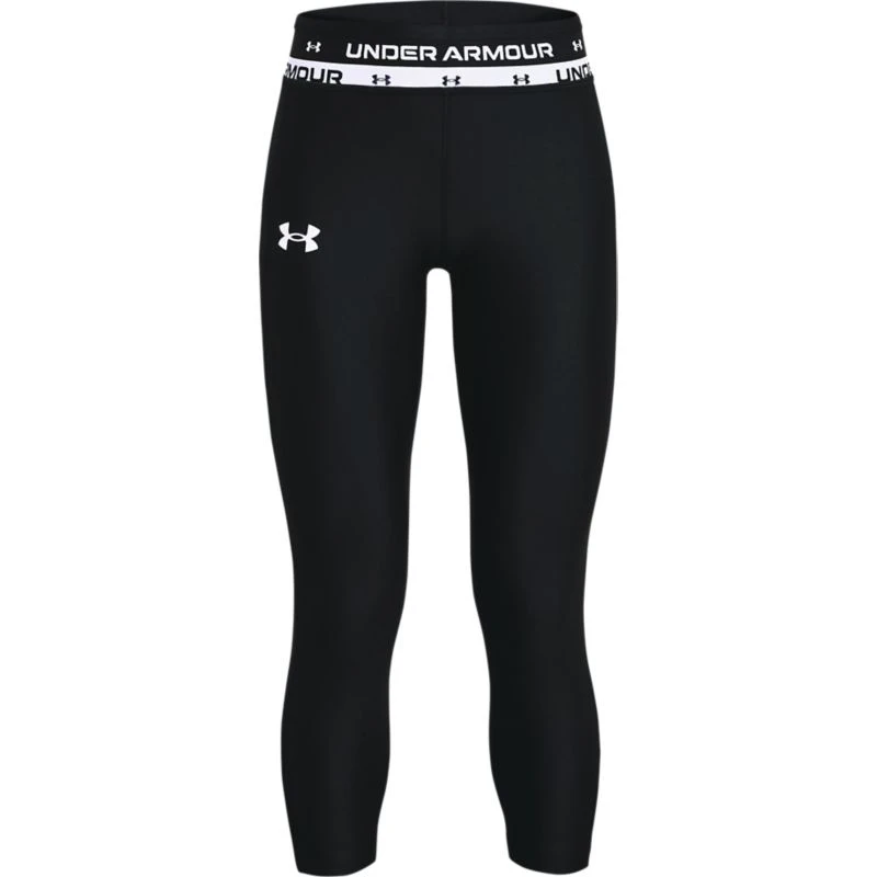 Under Armour Kids' HeatGear® Armour Crop Leggings Black / White 3 Under Armour Kids' HeatGear® Armour Crop Leggings Black / White