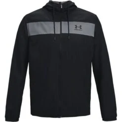 Under Armour Men's UA Sportstyle Windbreaker Jacket Black / Black -Outdoor Clothing Store s7.ps1361621 001 hf