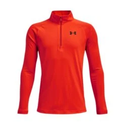 Under Armour Kids' UA Tech™ 2.0 Half Zip Phoenix Fire / Black