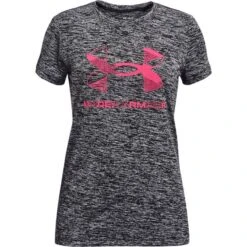 Under Armour Kids' UA Graphic Twist Big Logo T-Shirt Black / Steel / Cerise