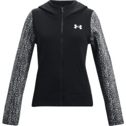Under Armour Kids' UA Rival Fleece Full-Zip Black / White