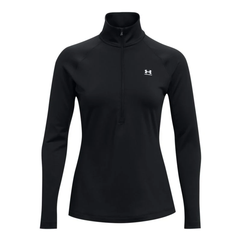 Under Armour Women's UA Authentics ColdGear® Quarter Zip Top Black / White 7 Under Armour Women's UA Authentics ColdGear® Quarter Zip Top Black / White - Image 5