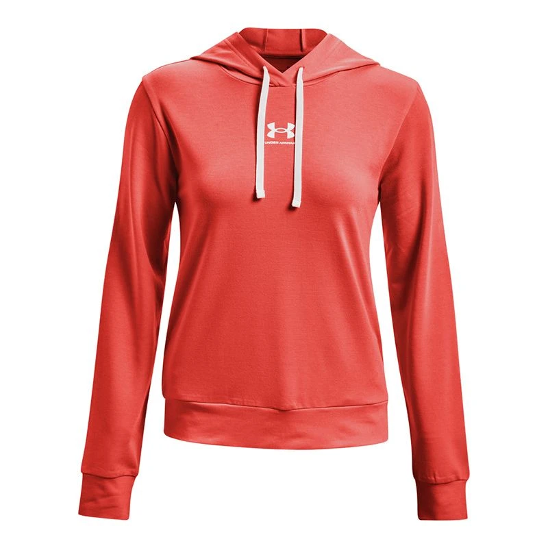 Under Armour Women's Rival Terry Hoodie Vermillion / White 7 Under Armour Women's Rival Terry Hoodie Vermillion / White - Image 5
