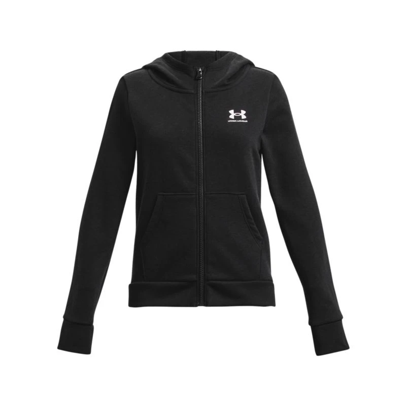 Under Armour Kids' Rival Fleece Full-Zip Hoodie Black / White 3 Under Armour Kids' Rival Fleece Full-Zip Hoodie Black / White
