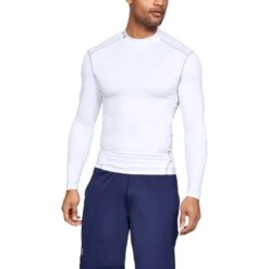 Under Armour Men's UA ColdGear® Armour Compression Mock Baselayer White / Steel