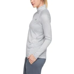 Under Armour Women's UA Tech™ Half Zip Twist Halo Grey / Metallic Silver -Outdoor Clothing Store s7.v5 1320128 014 sc