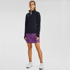 Under Armour Women's Storm Midlayer Half Zip Black / Black -Outdoor Clothing Store s7.v5 1356229 001 fsf