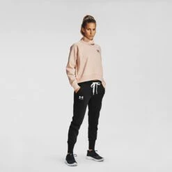 Under Armour Women's Rival Fleece Joggers Black -Outdoor Clothing Store s7.v5 1356416 001 fsf