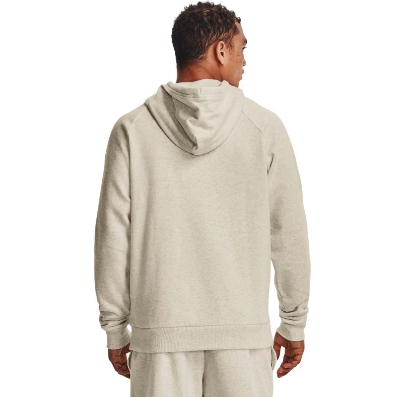 Under Armour Men's Rival Fleece Hoodie Stone / Onyx White 4 Under Armour Men's Rival Fleece Hoodie Stone / Onyx White - Image 2