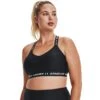 Under Armour Women's Cross Back Low Sports Bra Black / White -Outdoor Clothing Store s7.v5 1361033 001 fc xl