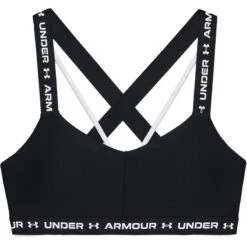 Under Armour Women's Cross Back Low Sports Bra Black / White -Outdoor Clothing Store s7.v5 1361033 001 ldf sl