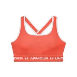Under Armour Women's Armour Mid Crossback Sports Bra Electric Tangerine / White -Outdoor Clothing Store s7.v5 1361034 825 ldf sl