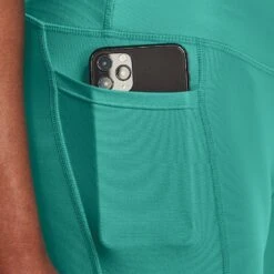 Under Armour Women's HeatGear® Armour No-Slip Waistband Capri Leggings Neptune / Sea Mist -Outdoor Clothing Store s7.v5 1365334 369 sidedet