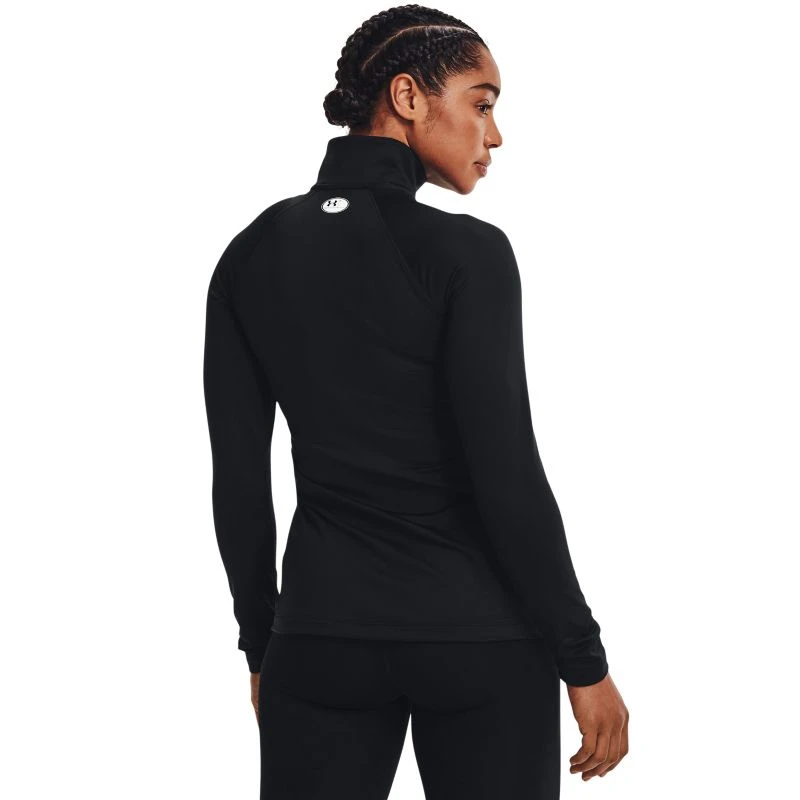 Under Armour Women's UA Authentics ColdGear® Quarter Zip Top Black / White 4 Under Armour Women's UA Authentics ColdGear® Quarter Zip Top Black / White - Image 2