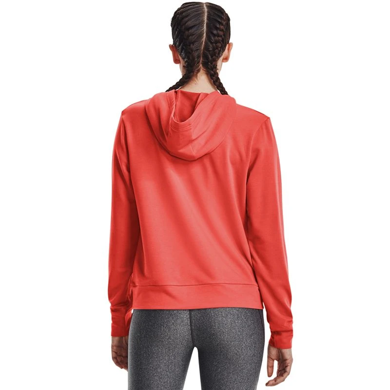 Under Armour Women's Rival Terry Hoodie Vermillion / White 4 Under Armour Women's Rival Terry Hoodie Vermillion / White - Image 2