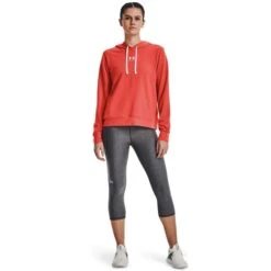 Under Armour Women's Rival Terry Hoodie Vermillion / White 10 Under Armour Women's Rival Terry Hoodie Vermillion / White -Outdoor Clothing Store s7.v5 1369855 872 fsf