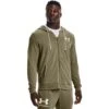 Under Armour Men's Rival Terry Full Zip Hoodie Tent / Onyx White -Outdoor Clothing Store s7.v5 1370409 361 fc