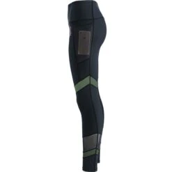 Women's Savannah 7/8 Length Tights Black / Green -Outdoor Clothing Store savannah178 tight blk mesh khaki pink 2