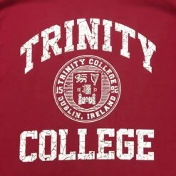 Trinity College Dublin Crest T-Shirt Burgundy / White -Outdoor Clothing Store trin1005 3