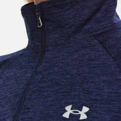 Under Armour Women's Tech™ Half Zip Twist Midnight Navy / Cadet / Metallic Silver -Outdoor Clothing Store v5 1320128 410 collar