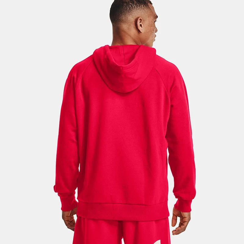 Under Armour Men's Rival Fleece Big Logo Hoodie Red / Onyx White 4 Under Armour Men's Rival Fleece Big Logo Hoodie Red / Onyx White - Image 2
