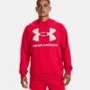 Under Armour Men's Rival Fleece Big Logo Hoodie Red / Onyx White -Outdoor Clothing Store v5 1357093 600 fc