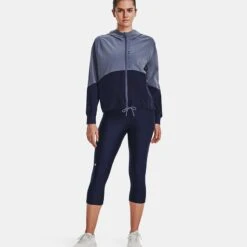 Under Armour Women's Women's Woven Full Zip Jacket Aurora Purple / Midnight Navy / Midnight Navy -Outdoor Clothing Store v5 1369889 767 fsf