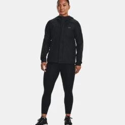 Under Armour Women's UA Stormproof Cloudstrike 2.0 Jacket Black / Pitch Grey -Outdoor Clothing Store v5 1374645 001 fsf